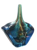 MDINA - VINTAGE 1978 FISH/AXE HEAD GLASS VASE