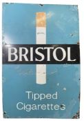 BRISTOL TIPPED CIGARETTES - VINTAGE MID CENTURY ENAMEL SIGN