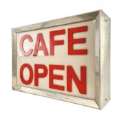VINTAGE 20TH CENTURY 'CAFE OPEN' LIGHTBOX SIGN