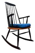 ROLAND RAINER - MID 20TH CENTURY EBONISED ROCKING CHAIR