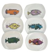 WASHINGTON POTTERY - AQUARIUS - SET OF SIX DINING PLATES