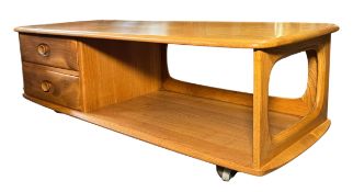 LUCIAN ERCOLANI X ERCOL - MINERVA - 1970S ELM COFFEE LOW TABLE