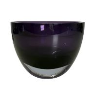 20TH CENTURY STUDIO ART GLASS BLUE-CASED BOWL