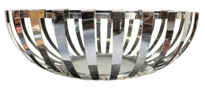 CONTEMPORARY DESIGNER CHROME AND GLASS COFFEE TABLE