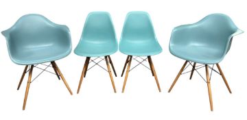 EAMES FOR VITRA - MODELS DAW & DSW - SET OF FOUR DINING CHAIRS