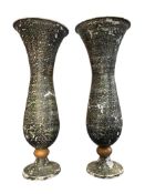 PAIR OF MID CENTURY FLOOR-STANDING TRUMPET URNS