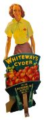 WHITEWAY'S CYDER - MID CENTURY DIE-CUT PICTORIAL SHOWCARD