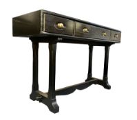 ERCOL FURNITURE - RETRO 20TH CENTURY PAINTED BEECH & ELM WRITING TABLE DESK