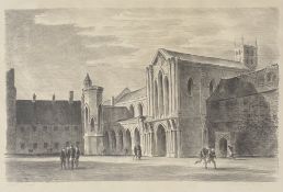 EDWARD ARDIZZONE CBE RA (BRITISH 1900-1979) - THE ABBEY AT DOWNSIDE - LITHOGRAPH