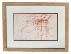 JOHN LEES (B. 1943) - UNTITLED SEPIA PENCIL GARDEN SKETCH, 2002