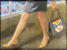 LAWRENCE MCADAMS (CONTEMPORARY) - DON'T LOOK - OIL ON CANVAS