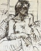 JOHN LEES (B. 1943) - UNTITLED NUDE OF FEMALE SITTER PAINTING, 1975