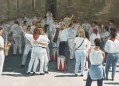 ALAN BOAST (B. 1939) - FESTIVAL TIME, GUBBIO, UMBRIA - OIL ON CANVAS