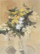 JOHN YARDELY (B. 1933) - LILIES ON SPIDER CHRYSANTHEMUMS - WATERCOLOUR ON PAPER