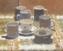 JOHN MADDISON (B. 1952) - TABLE TOP STILL LIFE... - OIL ON BOARD