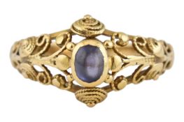 GOLD ARTS & CRAFTS SAPPHIRE RING