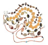 COLLECTION OF GEM BEAD NECKLACES