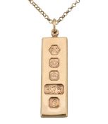 1970S INGOT PENDANT ON CHAIN