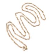 9CT GOLD FIGARO CHAIN LINK NECKLACE