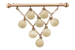 19TH CENTURY VICTORIAN SELENITE PENDANT BROOCH