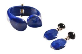 ANGELA CAPUTI HINGED CLAMPER BANGLE & MATCHED EARRINGS