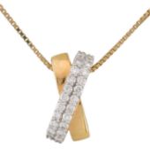 18CT GOLD & DIAMOND KISS PENDANT NECKLACE