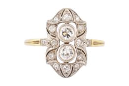 EARLY 20TH CENTURY ART DECO DIAMOND PANEL RING