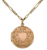 EDWARDIAN HALLMARKED 15CT GOLD LOCKET ON CHAIN