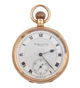 15CT GOLD OPEN FACED GENTLEMANS POCKET WATCH