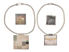 ARTISINAL WHITE METAL PENANT NECKLACES & BROOCH PINS