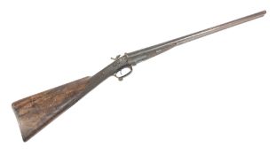 19TH CENTURY DOUBLE BARREL PERCUSSION HAMMER ACTION RIFLE