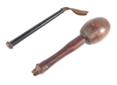 POLYNESIAN THROWING CLUB & TIPSTAFF BATON