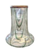 EARLY 20TH CENTURY NOUVEAU LOETZ STYLE SILVER COLLARED VASE