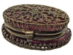 19TH CENTURY VICTORIAN BOHEMIAN CRANBERRY PATCH SNUFF BOX