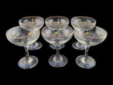 A SET OF SIX VINTAGE 1970S 20TH CENTURY BABYCHAM COUP GLASSES