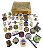 COLLECTION OF ENAMEL MASONIC & BOWLING INTEREST PIN BADGES