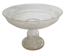 19TH CENTURY ACID ETCHED GLASS CENTREPIECE TAZZA
