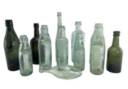 ADVERTISING BOTTLES - MIXED SELECTION OF VINTAGE GLASS BOTTLES
