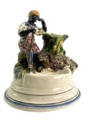 19TH CENTURY STAFFORDSHIRE SPILL VASE FIGURAL GROUP