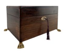 VICTORIAN 19TH CENTURY FLAME MAHOGANY & INLAID ARTIST/TRAVEL BOX