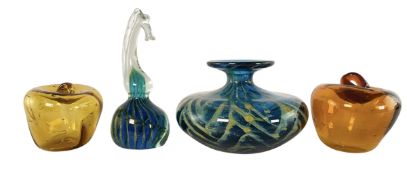 MID CENTURY MDINA STUDIO ART GLASS SQUAT VASE & OTHERS