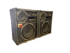 CARLSBRO, BRITISH - PAIR OF LARGE LATE 20TH CENTURY CLUB LOUDSPEAKERS