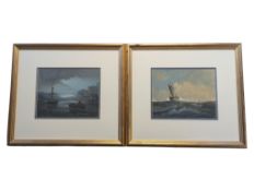 DAVID SHORT (B. 1940) - TWO LATE 20TH CENTURY OIL ON BOARD MARITIME PAINTINGS