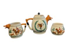 19TH CENTURY STAFFORDSHIRE NOVELTY HUNTING TEA CERAMICS