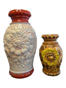 TWO LATE 20TH CENTURY WEST GERMAN POTTERY VASES