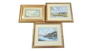 DIGBY PAGE (B. 1945) - THREE LATE 20TH CENTURY LANDSCAPE WATERCOLOUR PAINTINGS