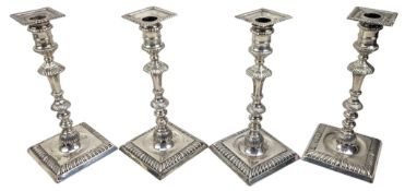 SET OF FOUR 19TH CENTURY VICTORIAN HALLMARKED SILVER CANDLESTICKS