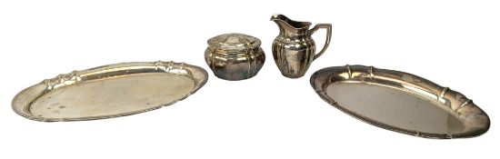 20TH CENTURY GERMAN CONTINENTAL 800 SILVER CREAMER & SUGAR BOWL SET & OTHERS