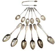 COLLECTION OF HALLMARKED SILVER SPOONS INCLUDING A GEORGE III SILVER SPOON