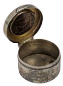 EDWARD VII HALLMARKED SILVER WITH INSET COIN PILL POT